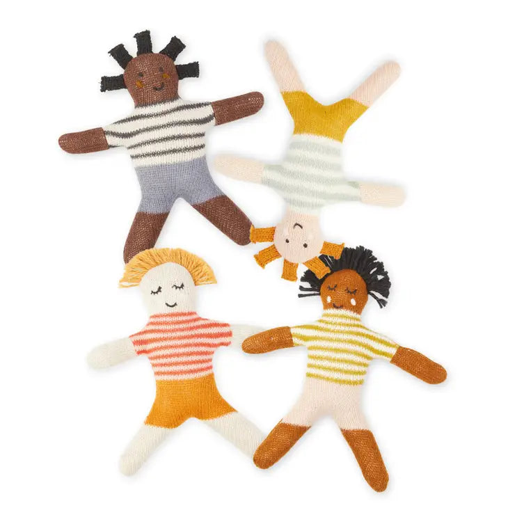 Cotton Knit Mini Rattles: Buddies