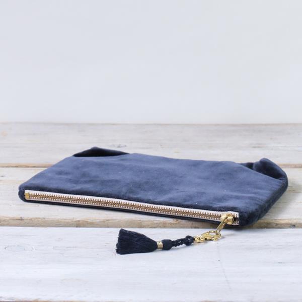 Velvet Pouch - Indigo