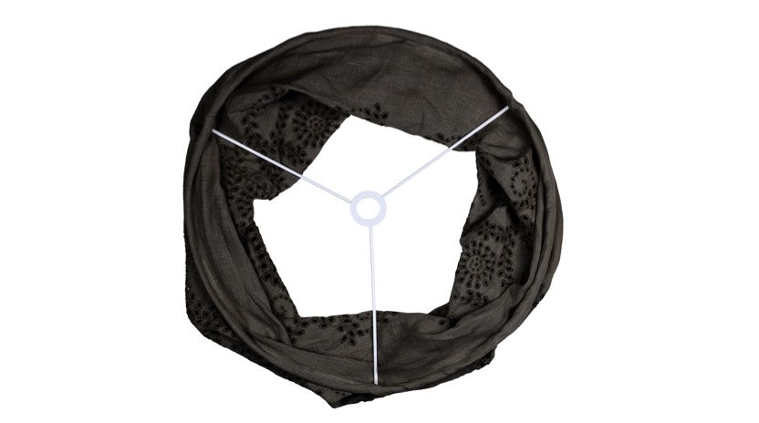 Lampshade - Charcoal Embroidered