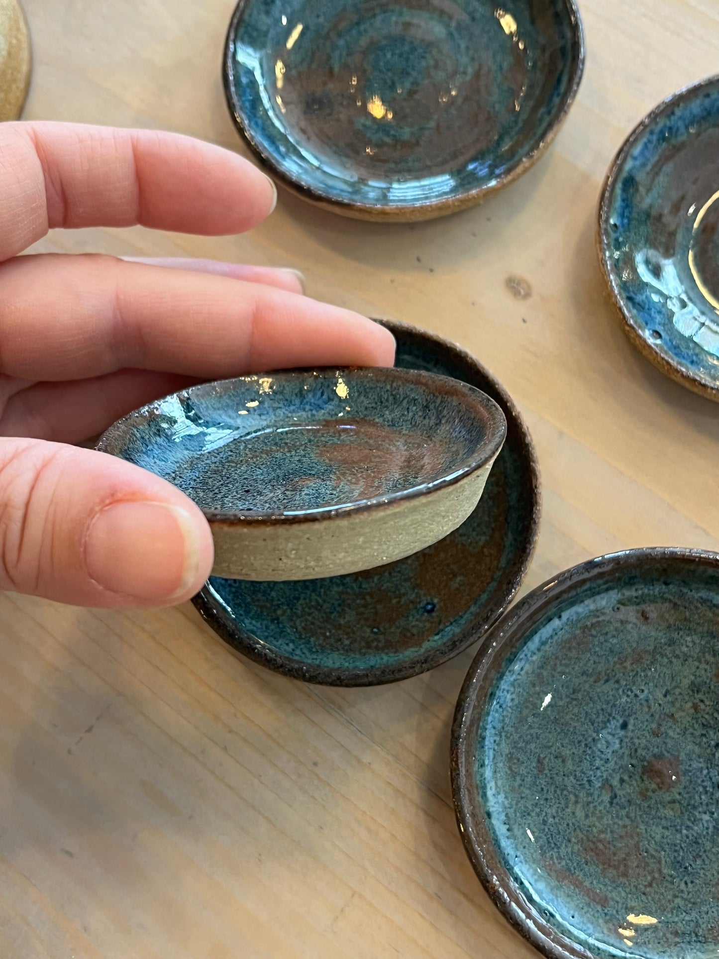 Handmade round trinket dishes