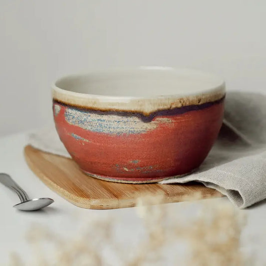 Handmade small bowl, burnt orange