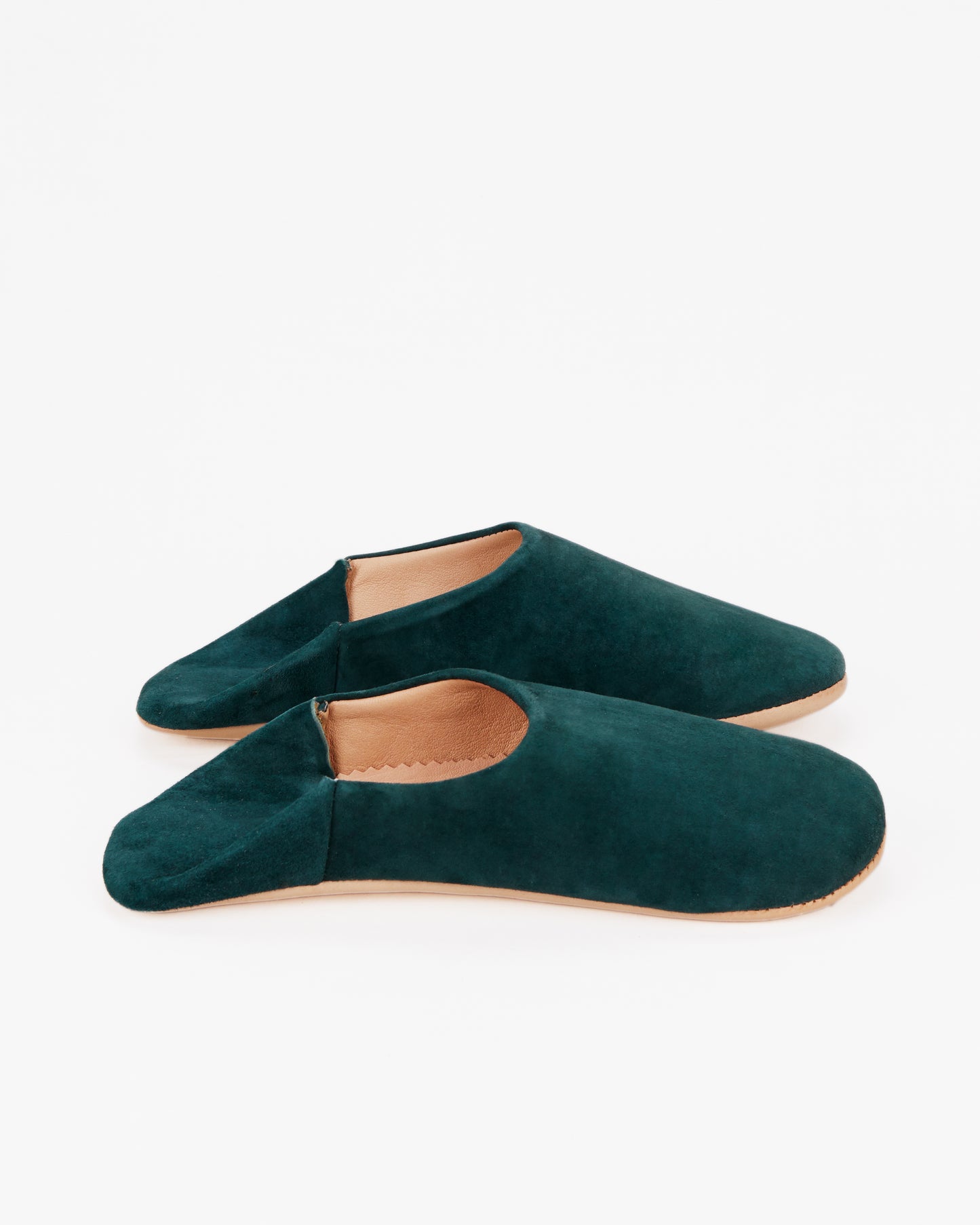 Moroccan Slippers, Teal/Plain