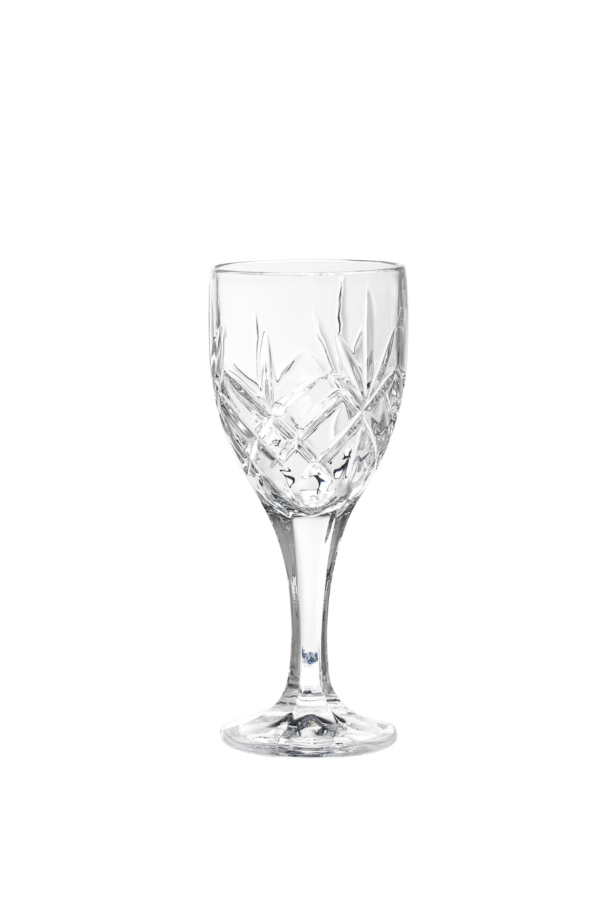 crystal cut wine glass