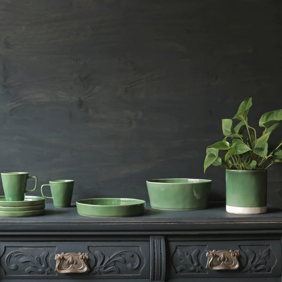 Green Ceramic Plant Pot